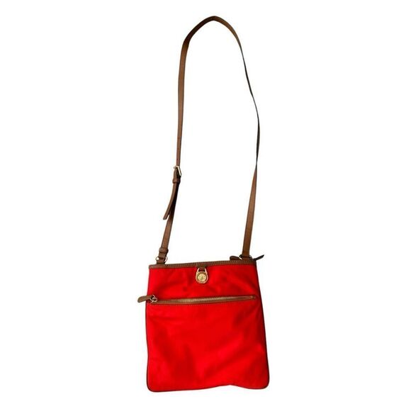 Michael Kors Kempton Chili Microfiber MD Pocket Crossbody bag - Picture 1 of 15